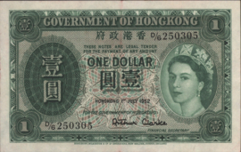 Hongkong P324A.a 1 Dollar 1952