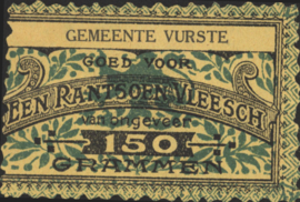 België - Noodgeld - Vurste   NL0.Blauw op geel 150 Grammen 1914-'18 (No date)