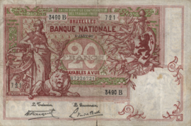 België  P67 20 Francs Model 1894