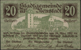 Oostenrijk - Noodgeld - Wiener Neustadt KK: 1230 20 Heller 1920