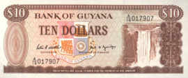 Guyana  P23/B103 10 Dollars 1966 (No Date)