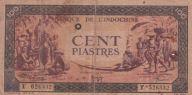 French Indo China  P73 100 Piastres 1942/1945 (No date)