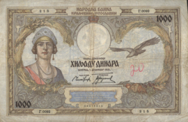 Yugoslavia  P29 1,000 Dinara 1931