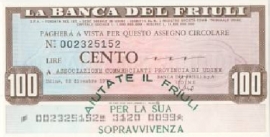 La Banca del Friuli - 100 Lire