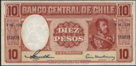 Chili P120 10 Pesos 1958 (No date)
