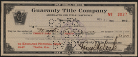 Guaranty Title Company, Abstracts and Title insurance, Tampa, Fia., 1925
