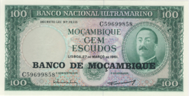 Moçambique P117.a 100 Escudos 1961 (No date)
