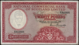 Scotland - National Commercial Bank of - Ltd. P267.a 20 Pounds 1959