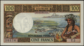 Tahiti - Institut d'Emission d'Outre-Mer - Papeete  P24 100 Francs 1971-'73 (No date)