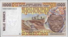 West African States/Ivory coast P111A.i 1,000 Francs 1999