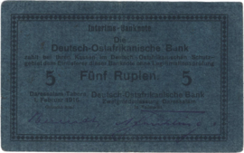 German East Africa  P36 5 Rupien 1916
