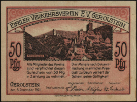 Duitsland - Noodgeld - Gerolstein Grab.: 424 50 Pfennig 1921