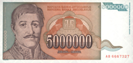 Joegoslavië P132 5.000.000 Dinara 1993