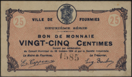 France - Emergency - Fourmies JPV-59.1097 25 Centimes 1914