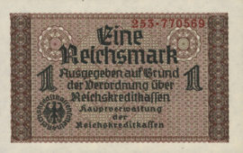 Germany occupation issues Ros.551 1 Mark 1939