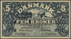 Denemarken  P30.h 5 Kroner 1942