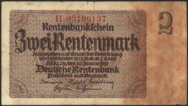 Germany P174.3: H 2 Rentenmark 1937
