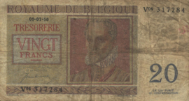 Belgium P132.a 20 Francs Model 1950