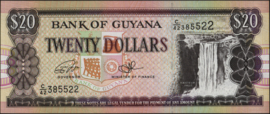 Guyana  P30/B108 20 Dollars 1996 (No date)
