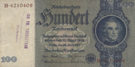 Duitsland P183.e:-/B STAMPED 100 Reichsmark 1935