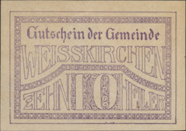 Oostenrijk - Noodgeld - Weisskirchen KK. 1160 10 Heller 1920 (No date)