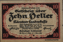 Oostenrijk - Noodgeld - Kärntner Landeskasse KK427 10 Heller 1920