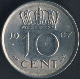 Sch. 1179 10 Cent 1967 Zilverkleurig