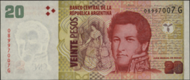 Argentinië P355/B408 20 Pesos 2016