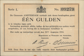Netherlands, City Amsterdam, WO-I PL170.1 1 Gulden 1914
