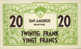 België - Noodgeld - Sint-Amedeus Mortsel  20 Frank 1914-1918 (No date)