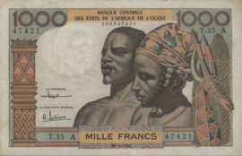 West African States - Ivory coast P103A.c 1,000 Francs 1961