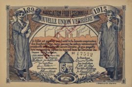 Belgium - Emergency issues - Verrière  5 Francs 1915