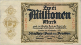 Sächsische Bank zu Dresden  2.000.000 Mark 1923 Ros.SAX20