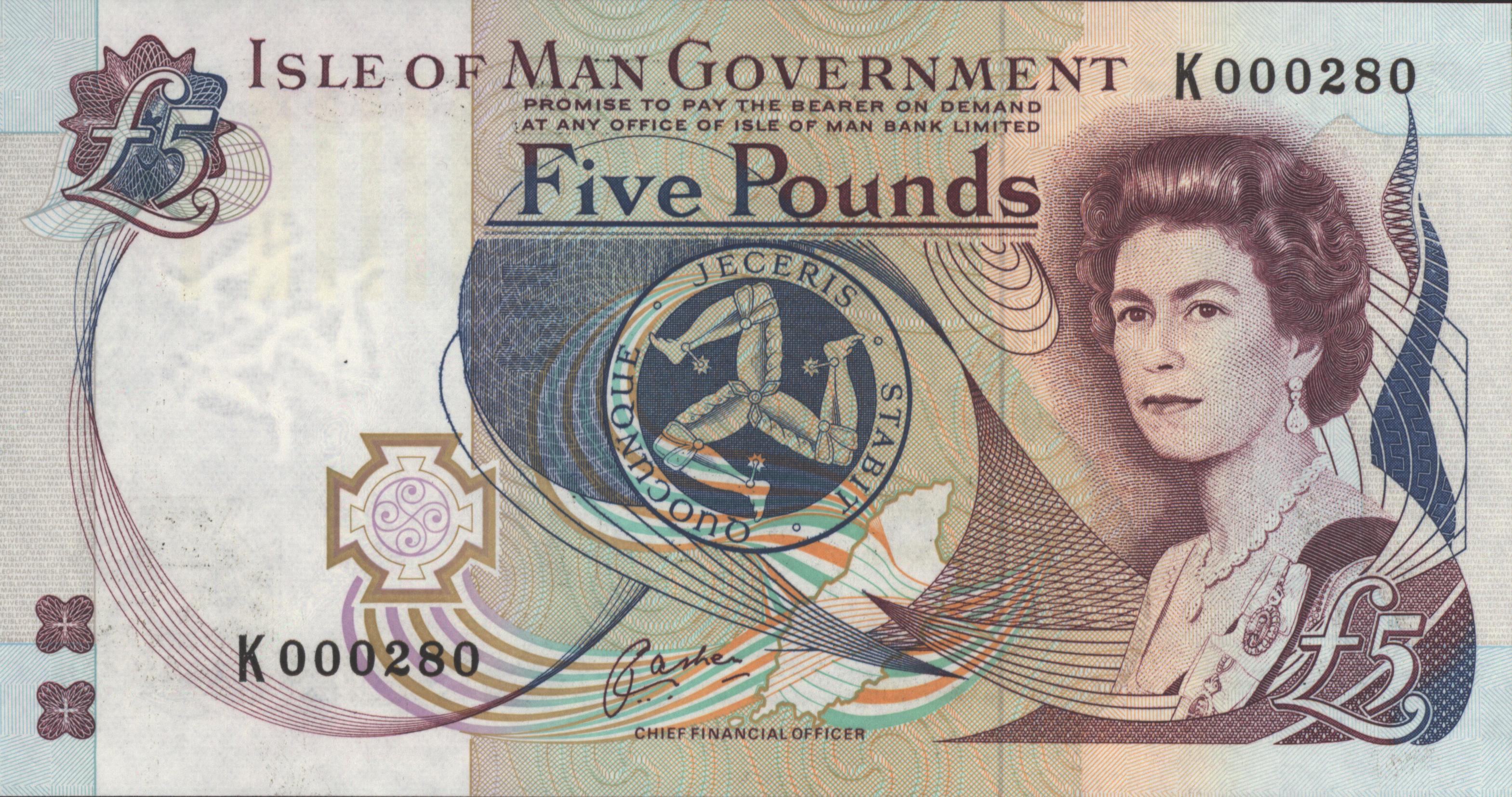 Isle of Man  P41.b 5 Pounds 1987-2015 (No date)