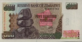 Zimbabwe  P11 500 Dollar 2001