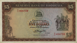 Rhodesië P36b 5 Dollars 1976-78