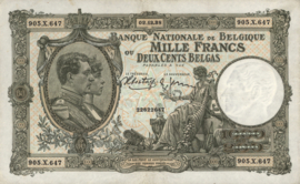 België P104 1.000 Francs / 200 Belgas 1938