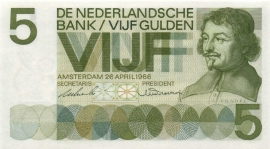 Netherlands PL22.c2 5 Gulden 1966
