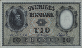 Zweden P43.f 10 Kronor 1958