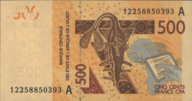 West African States - Ivory coast P119A.a 500 Francs 2012