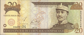Dominican Republic P169.a 20 Pesos Oro 2001