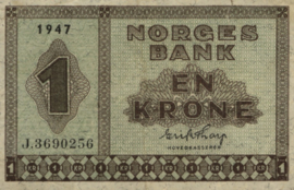 Noorwegen P15.h 1 Krone 1947