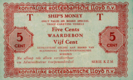 Nederland, Koninklijke Rotterdamsche Lloyd: Zonder scheepsnaam PL1610.1.a2 5 Cent 1947 (ND)