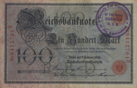 Duitsland P33.b Stempel Hoboken 100 Mark 1908