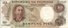 Philippines P144 10 Piso 1969 (No date)