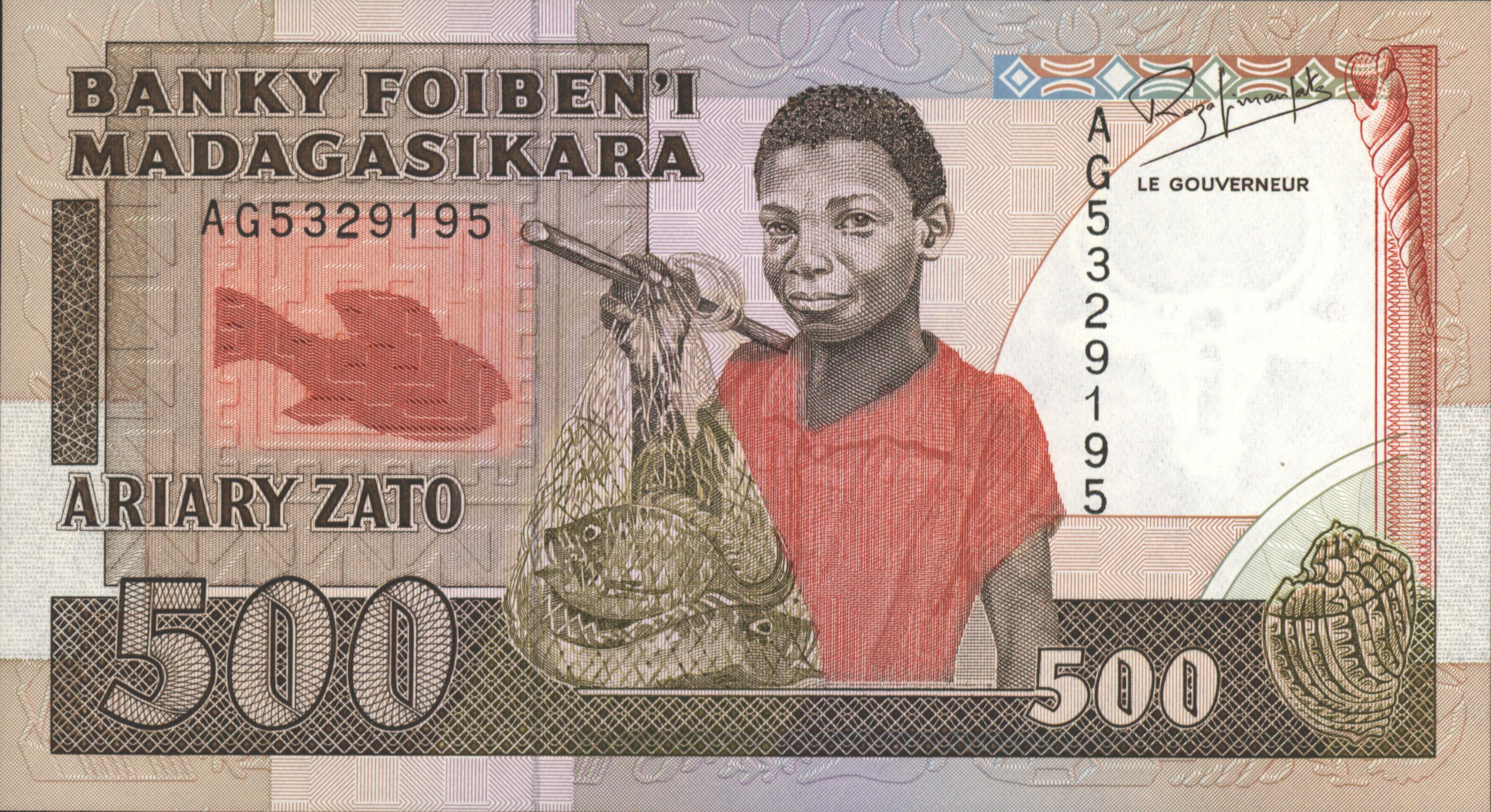 Madagascar  P71 500 Francs 1988 (No date)