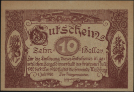Austria - Emergency issues - Waldburg KK. 1130 10 Heller 1920