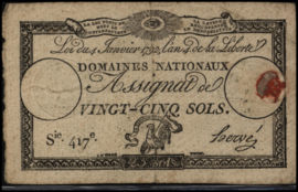 Frankrijk - Domaines Nationaux   PA55.HERVÉ 25 Sols 1792