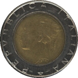 Italië KM111 500 Lire 1989R
