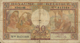 Belgium P133.b 50 Francs 1948-56